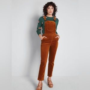 Modcloth Rust Corduroy Overalls Size Medium